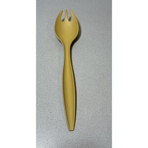 Vintage Tupperware Spork Spoon Fork Harvest Gold Serving Salad Tongs Utensil 12"
